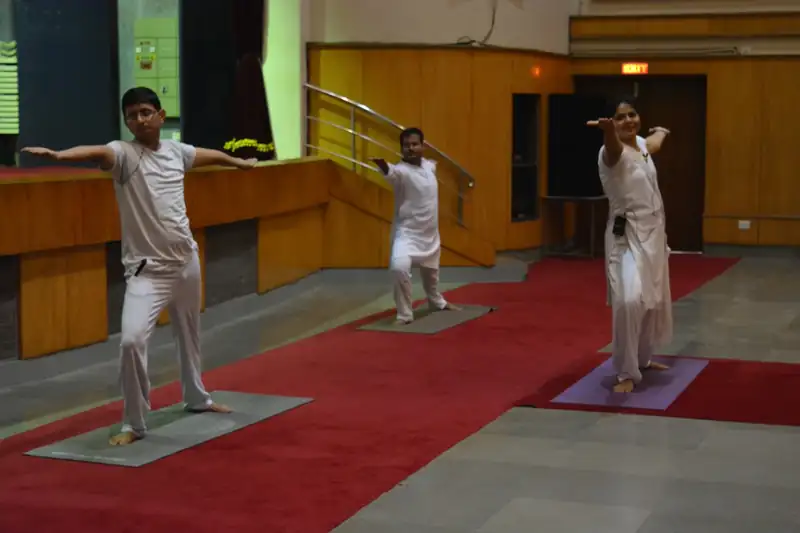 Yoga practice demonstration